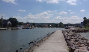Pętla Żuławska, Tolkmicko, widok z portu na miasto