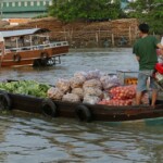 Wycieczka Wietnam targ na rzece Mekong Can Tho